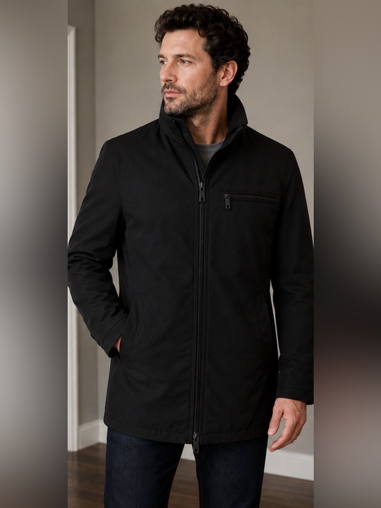 Kenneth Cole New York Other - Kenneth Cole New York Black Trench Coat with Zip Chest Pocket